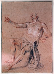 رجل عاري بقلم الرصاص رسم جان أنطوان واتو (1684-1721) القرن الثامن عشر ، باريس ، متحف اللوفر بواسطة جان أنطوان واتو