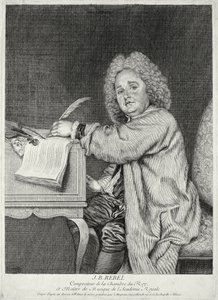 صورة لجون فيري ريبيل (1666-1747) منقوشة بواسطة مويرو بواسطة جان أنطوان واتو