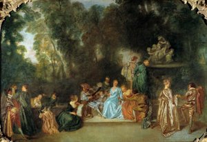 الترفيه جالانت اللوحة بواسطة جان أنطوان واتو (1684-1721) القرن الثامن عشر برلين ، متحف داهليم بواسطة جان أنطوان واتو