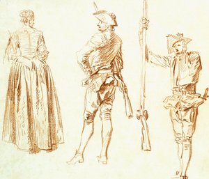 دراسة شابة واثنين من الصيادين ، 1712 - 1313 بواسطة جان أنطوان واتو
