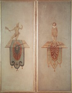 Pierrot (يمين) و Fou (يسار) بواسطة جان أنطوان واتو