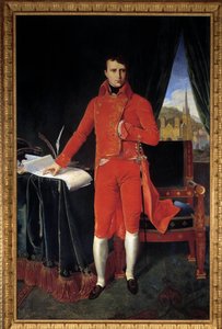 صورة كاملة الطول لنابليون بونابرت (1769-1821) كأول لوحة قنصل لجوزيف بيل بعد جان أوغست دومينيك إنجرس (جان أوغست دومينيك) (1780-1867) 1929 صن. 1.2x2.2 م. مالميزون ، متحف القلعة إنتباه! قد يخضع استخدام هذا العمل