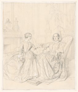 الكونتيسة تشارلز دأجولت (ولدت ماري دي فلافيني) وابنتها كلير داغولت بواسطة Jean Auguste Dominique Ingres