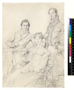 السيد والسيدة وودهيد مع القس هنري كومبر في شبابه ، 1816 بواسطة جان أوغست دومينيك إنجرس