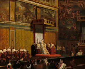 البابا بيوس السابع في كنيسة سيستين 1814. بواسطة جان أوغست دومينيك إنجرس