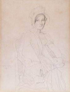 صورة ماري ماركوز ، في وقت لاحق Vicomtesse de Senonnes de Senonnes ، 1813 (قلم رصاص على ورق منسوج) بواسطة جان أوغست دومينيك إنجرس