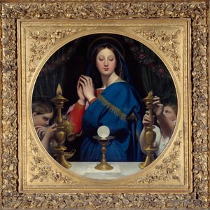 العذراء تعبد المضيف. لوحة لجين أوغست دومينيك إنجرس (1780-1867) بواسطة جان أوغست دومينيك إنجرس