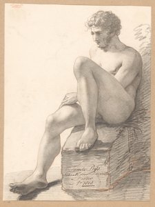 رجل جالس عاريًا ، يُرى من الأمام (الجائزة الثانية 1808)