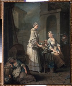 "الفتاة الزهرة" (فتاة الزهور) لوحة رسمها جان بابتيست (جان بابتيست) شاربنتييه (1728-1806) 1795-1799 متحف بوشكين ، موسكو