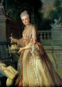صورة لويز أديلايد ، دوقة أورليانز المستقبلية (1753-1821) التفاصيل. رسم جان بابتيست شاربنتييه (1728-1806) من القرن الثامن عشر.