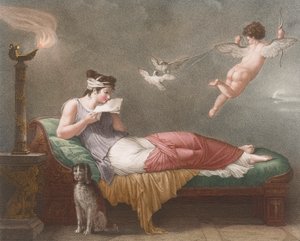 كيوبيد يسلم رسالة حب. القرن التاسع عشر (طباعة) بواسطة جان بابتيست (بعد) ماليت