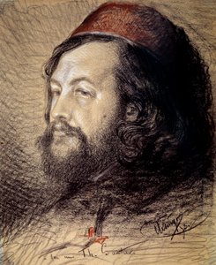 صورة لثيوفيل غوتييه (1811-1872) رسم بالفحم والباستيل بواسطة أوغست كليسنجر (1814-1883) 1851 صن. 0،77x0،65 م فرساي ، متحف القصر