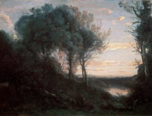 مساء 1850-1860. بواسطة جان بابتيست كميل كوروت