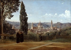 فلورنسا ، منظر من حدائق بوبولي ، 1835-1840 بواسطة جان بابتيست كميل كوروت