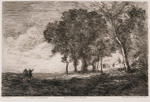 المناظر الطبيعية الإيطالية ، c1865. بواسطة جان بابتيست كميل كوروت