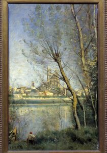La cathedrale de Mantes (Mantes-la-Jolie Yvelines) لوحة بواسطة كاميل كورو (1796-1875) 1865 صن. 0.5x0.31 م ريمس ، متحف الفنون الجميلة بواسطة جان بابتيست كميل كوروت