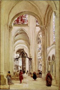 لوحة La cathedrale de Sens لجين بابتيست كميل كورو (1796-1875) 1874 مقاس 61x40 سم باريس ، متحف اللوفر بواسطة جان بابتيست كميل كوروت