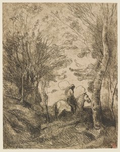 Le Grand Cavalier Sous Bois (The Large Rider in the Woods) بواسطة جان بابتيست كميل كوروت