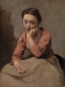 متأمل شابة (جون فام متأمل) بواسطة Jean-Baptiste-Camille Corot