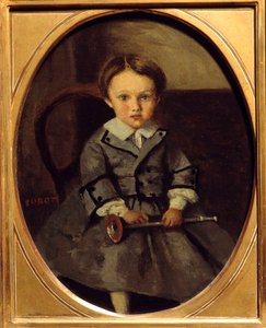 صورة لموريس روبرت (1853-1925) ، ابن فرانسوا روبرت ، صديق كوروت لوحة لكاميل كورو (1796-1875) 1857 صن. 0،29 × 0،23 م بواسطة جان بابتيست كميل كوروت