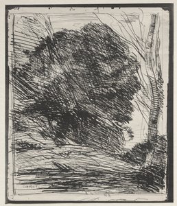 الأشجار على الجبل بواسطة Jean-Baptiste-Camille Corot