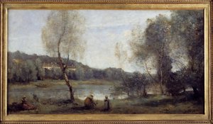 منظر فيل دافراي ؛ البركة في العمل أمام الفلل. لوحة كاميل كورو (1796-1875) بواسطة جان بابتيست كميل كوروت