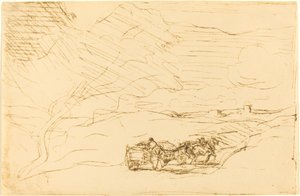 عربة الذهاب إلى المدينة The Chariot Going to Town ، 1860. بواسطة جان بابتيست كميل كوروت