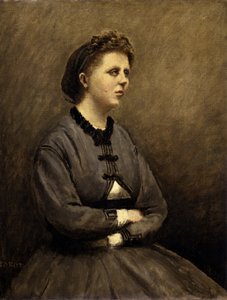 امرأة باللون الرمادي بواسطة Jean Baptiste Camille Corot