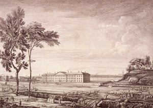 منظر لمستشفى لندن في طريق وايت تشابل 1753