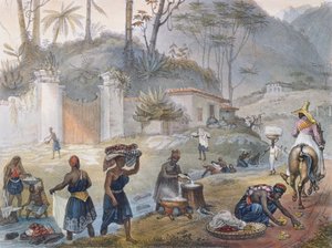 نساء الغسالات السوداء على ضفة النهر ، من "Voyage Pittoresque et Historique au Bresil" ، 1839 بواسطة جان بابتيست ديبرت