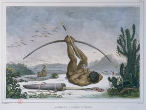 Cabocle صيد الطيور الهندية مع القوس والسهم ، من Voyage Pittoresque et Historique au Bresil ، نشر في عام 1839