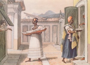 البائعات المتجولات في ريو دي جانيرو عام 1827 ، من "الرحلة الخلابة والتاريخية إلى البرازيل" ، 1839 بواسطة جان بابتيست ديبرت