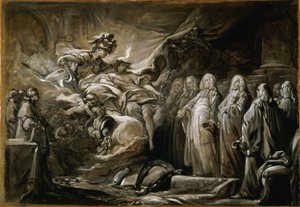 عميد التجار وأعضاء مجلس بلدية مدينة باريس؛ رمزية لمعاهدة باريس (10 فبراير بواسطة Jean-Baptiste Deshays