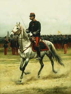 ضابط فرسان يمرر القوات ، 1885 بواسطة جان بابتيست إدوارد التفاصيل