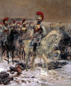 الحملة الروسية لعام 1812: "" قبل التهمة ، carabiniers في Winkowo "" لوحة رسمها جان بابتيست إدوارد التفاصيل (1848-1912) القرن التاسع عشر 0.89x0.79 م باريس ، متحف الجيش - الحملة الروسية لعام 1812 : قبل التهمة ، Carabiniers في Winkowo. بواسطة جان بابتيست إدوارد التفاصيل