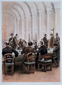 القرعة - باريس ، سال سان جان في "L'Armee francaise" نص جول ريتشارد. طبعات Boussod Valadon et Cie. باريس بواسطة جان بابتيست إدوارد التفاصيل