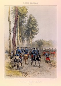 أنواع وأزياء الجيش الفرنسي للكابتن جول ريتشارد ، موضحة بواسطة Edouard Detaille (1848-1912): الفرسان ؛ الخدمة الميدانية 1885 ، المجموعة الخاصة بواسطة جان بابتيست إدوارد التفاصيل