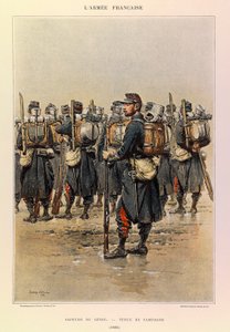 أنواع وأزياء الجيش الفرنسي للكابتن جول ريتشارد ، التي رسمها إدوارد ديتايل (1848-1912): Sapper of the Genie in Country Dress في عام 1886 ، مجموعة خاصة بواسطة جان بابتيست إدوارد التفاصيل