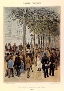 أنواع وأزياء الجيش الفرنسي للكابتن جول ريتشارد ، التي رسمها إدوارد ديتايل (1848-1912): طاقم وزير الحرب عام 1884 ، مجموعة خاصة بواسطة جان بابتيست إدوارد التفاصيل