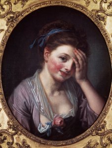 الفتاة لديها وردة لوحة من قبل جان بابتيست غريوز (1725-1805) القرن الثامن عشر. باريس ، متحف كونياك جاي. بواسطة جان بابتيست غريوز