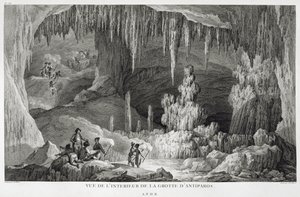 منظر داخلي لكهف أنتيباروس ، محفور بواسطة جان بابتيست تيلارد (1740-1813)