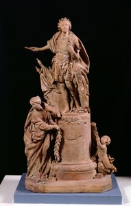 لويس الخامس عشر (1710-1774) كإمبراطور روماني ، مشروع لتمثال فندق دي فيل في رين ، ج .1748 (الطين)