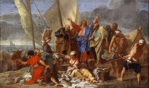 سحب السمك الرائع. حوالي 1705 بواسطة جان بابتيست جوفينيه