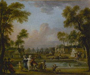 الأمير دي لامبيسك يدخل حدائق التويلري بالقوة ، 12 يوليو 1789 ، ج. 1789. بواسطة جان بابتيست لالماند