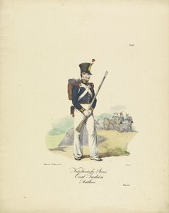مدفعي جيش جزر الهند الشرقية الهولندي ، 1820-1825 مدفعية الجيش الهولندي جزر الهند الشرقية (العنوان على الكائن) الأزياء العسكرية لمملكة هولندا. إهداء لسعادة ويليم فان بيلاندت (عنوان المسلسل على الكائن)
