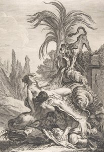 نياد الخائف يتراجع نياد الأشعث خائفًا من رؤية أسد ، كاليفورنيا. 1740. ، بواسطة جان بابتيست ماري بيير
