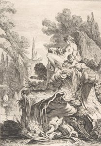 الحورية الجالسة نافورة بها نياد جالس على صدفة محارة ، كاليفورنيا. 1740. بواسطة جان بابتيست ماري بيير