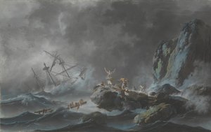 حطام سفينة في عاصفة ، 1782.