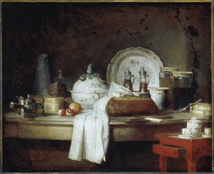 فوضى الضباط أو رفات حفل غداء حلوى (زيت على قماش ، 1763) بواسطة جان بابتيست سيميون شاردان