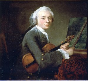 الشاب في الكمان ، حوالي عام 1738. صورة لتشارلز ثيودوس جودفروي. زيت على قماش لجين بابتيست سيميون شاردان (1699 - 1789). باريس ، متحف اللوفر. بواسطة جان بابتيست سيميون شاردان